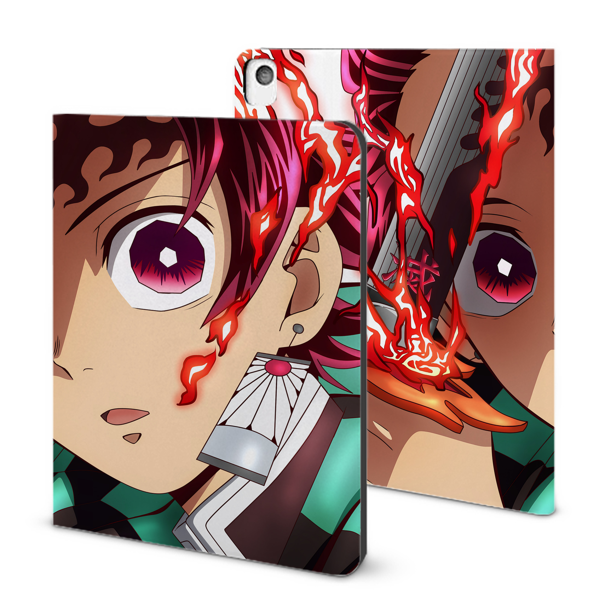 （画像用） 鬼滅の刃（きめつのやいば）竈門 炭治郎／かまど たんじろう Kamado Tanjirou IPadケース ペンホルダー付き ブックスタイルデザイン